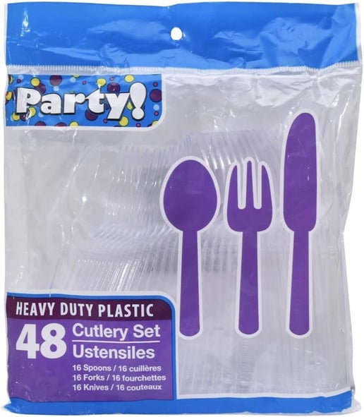 48 Pcs Plastic Cutlery Set