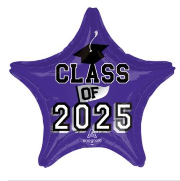 Graduations Purple Star 2025 18" Balloon - G5
