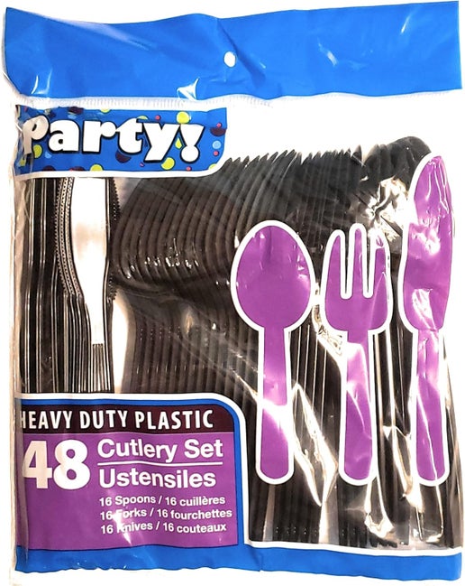 48 Pcs Plastic Cutlery Set