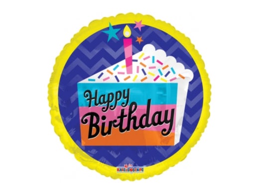Happy Birthday Slice Cake With Candle 18" Balloon -B71