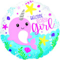 WELCOME BABY GIRL 18" BALLOON SB9