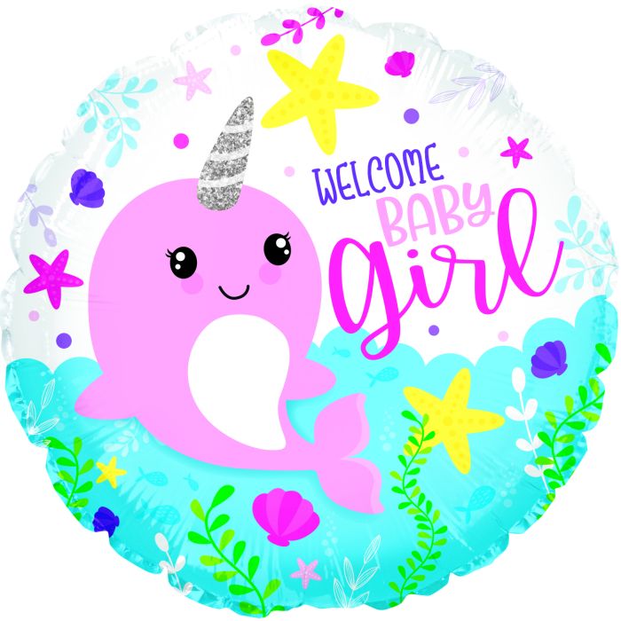 WELCOME BABY GIRL 18" BALLOON SB9