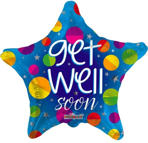 GET WELL SOON 18" STAR-SHAPED BALLOON -GW19