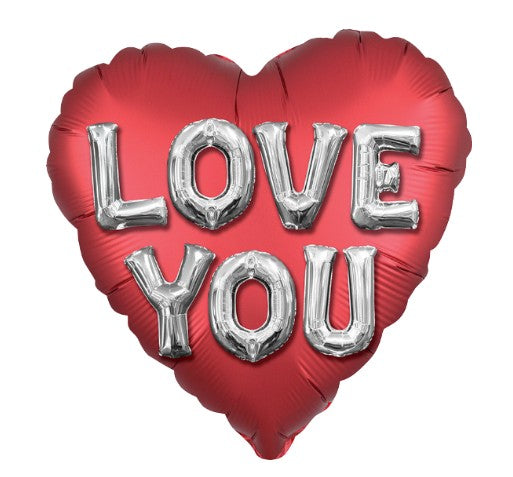 Satin Love You Letters Jumbo 28" Balloon -L46