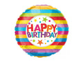 Happy Birthday Color Strips 18" Balloon - B43