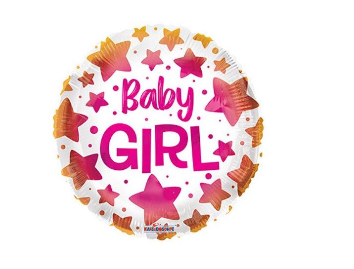Baby Girl Foil Balloon with Star – 18"