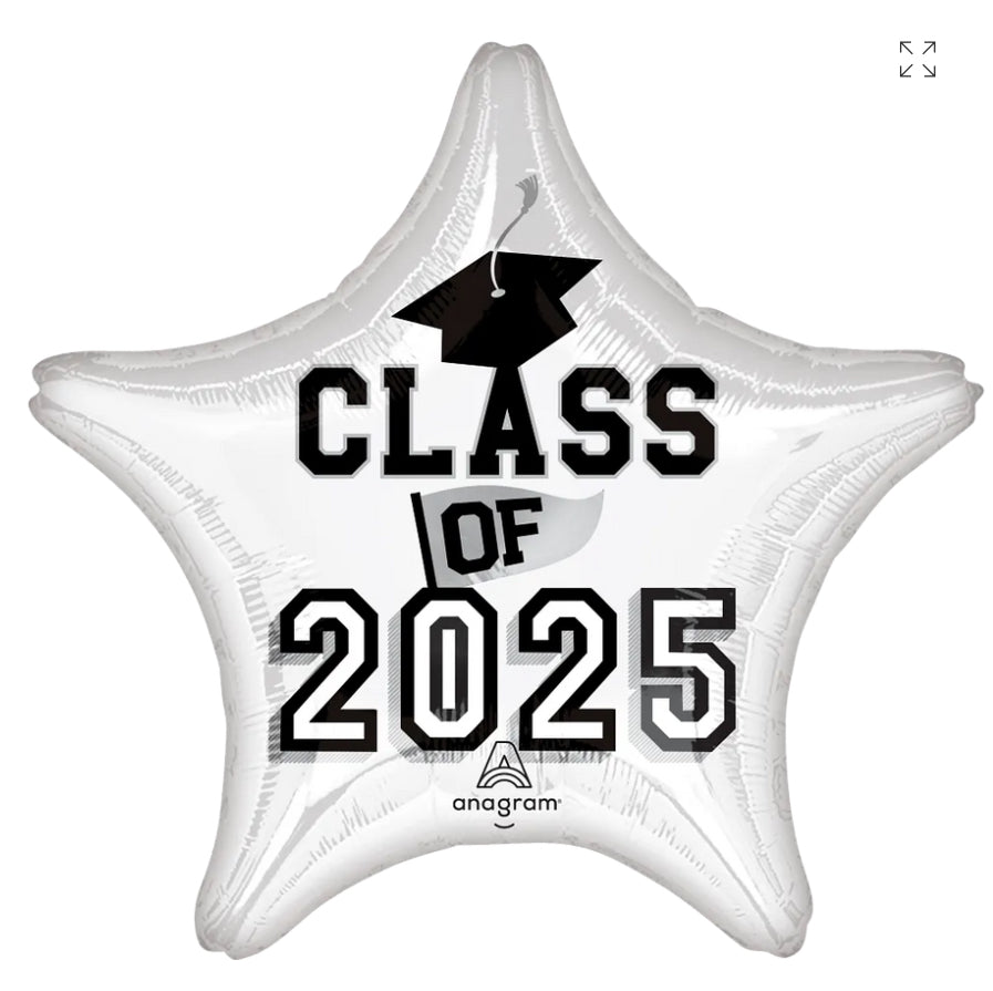 Graduations White Star 2025 18" Balloons - G9i