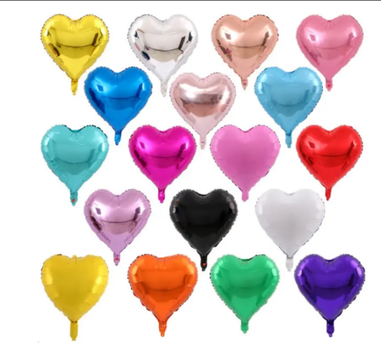 Heart Shaped Balloons Helium Inflatable 18" Foil Balloons