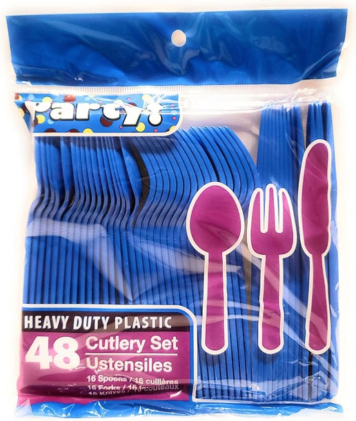 48 Pcs Plastic Cutlery Set