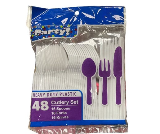 48 Pcs Plastic Cutlery Set