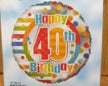 Happy 30th, 40th, 50th, 60th, 70th, 80th & 90th Birthday Dots & Lines Foil Balloon – 18"
