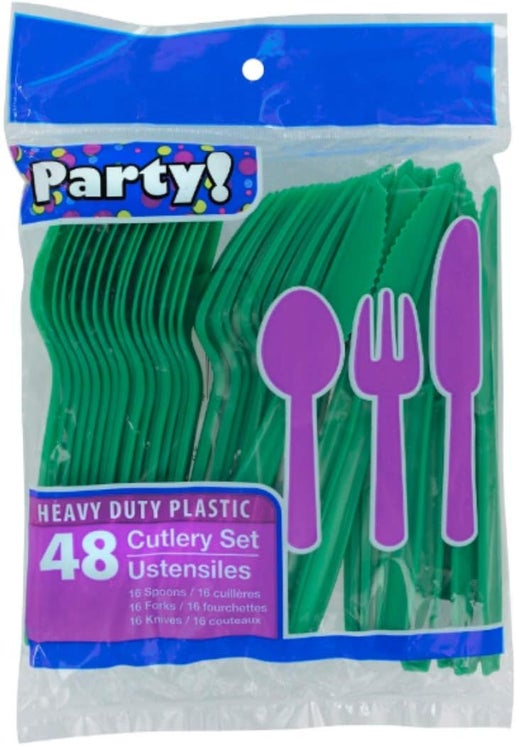 48 Pcs Plastic Cutlery Set
