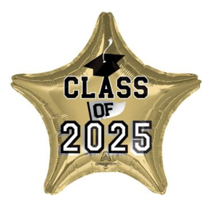 Graduations Gold Star 2025 18" Balloon - G8