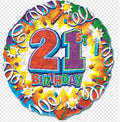 Colorful 21st Birthday Foil Balloon – 18" (AB21)