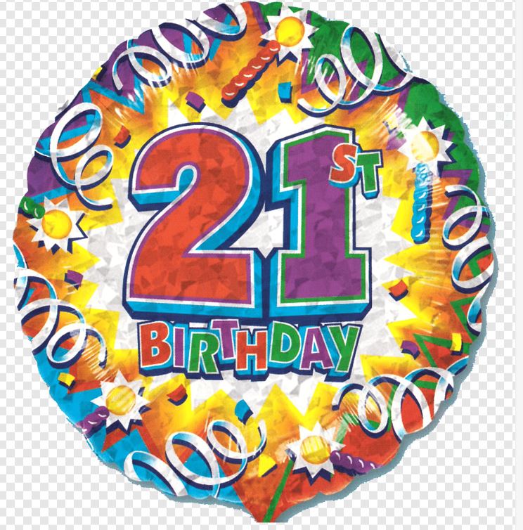 Colorful 21st Birthday Foil Balloon – 18" (AB21)