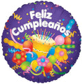 Feliz Cumpleaños Pastel & Serpentinas De Fiesta 18″ Balloon- SP