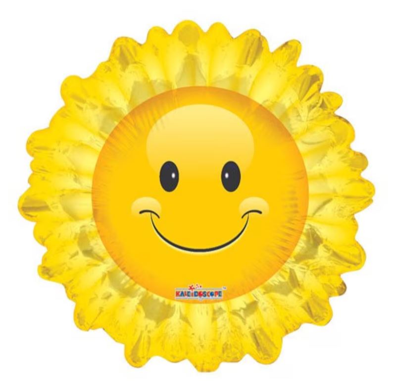 Smiling Sunflower Emoji Foil Balloon – 30" (E89)