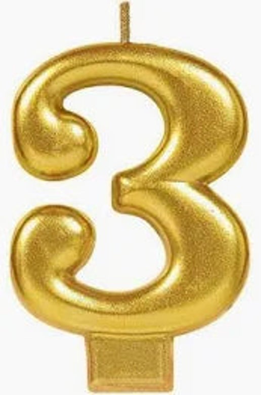 GOLD NUMBER CANDLES #3