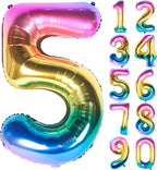 34" Rainbow Number Balloon