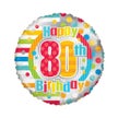 Happy 30th, 40th, 50th, 60th, 70th, 80th & 90th Birthday Dots & Lines Foil Balloon – 18"