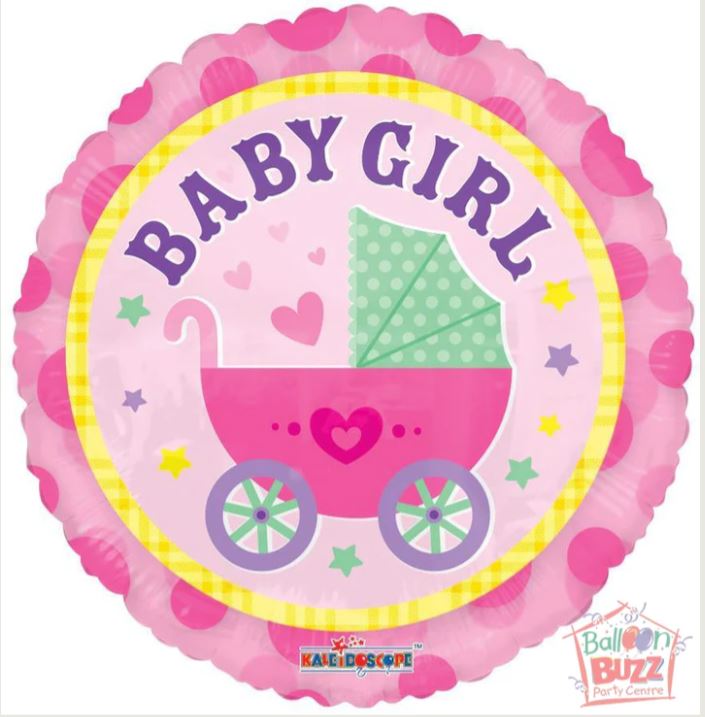Baby Girl with Stroller 18”Foil Balloon BS53