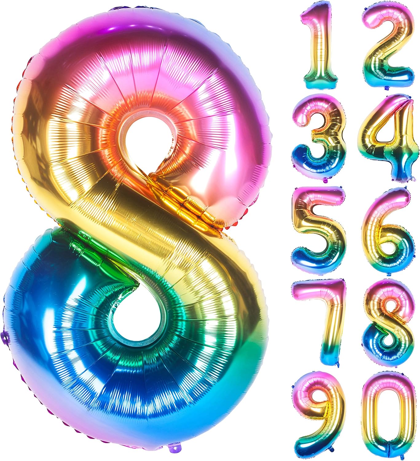 34" Rainbow Number Balloon