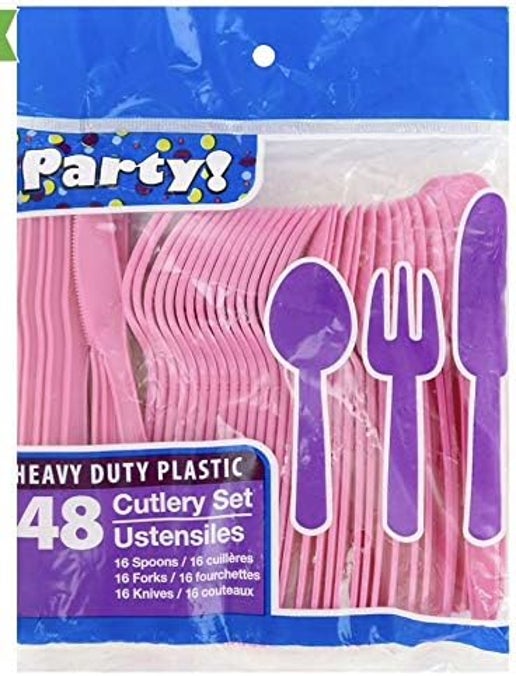 48 Pcs Plastic Cutlery Set