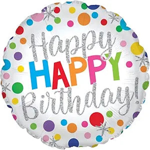 Happy Happy Birthday 18" Balloon - B61