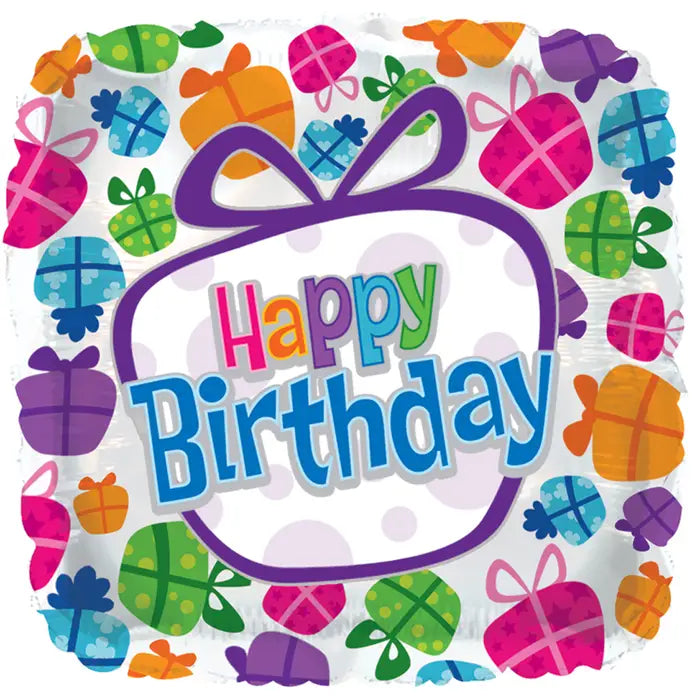 Happy Birthday Dancing Presents 18" Balloon - B33