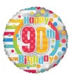 Happy 30th, 40th, 50th, 60th, 70th, 80th & 90th Birthday Dots & Lines Foil Balloon – 18"