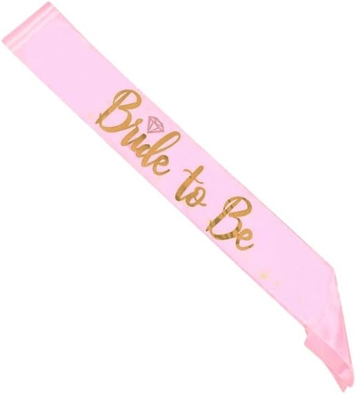 Bride Sash – Pink Satin Bridal Shower Accessory
