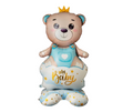Blue Baby Crown Bear AirWalker Balloon – 50"