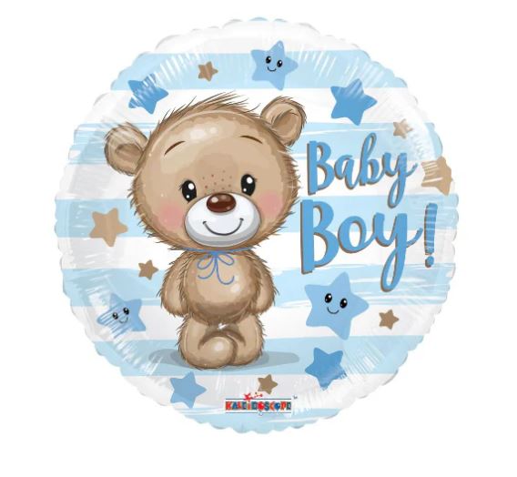 Baby Boy Teddy Bear Foil Balloon – 18" BS2
