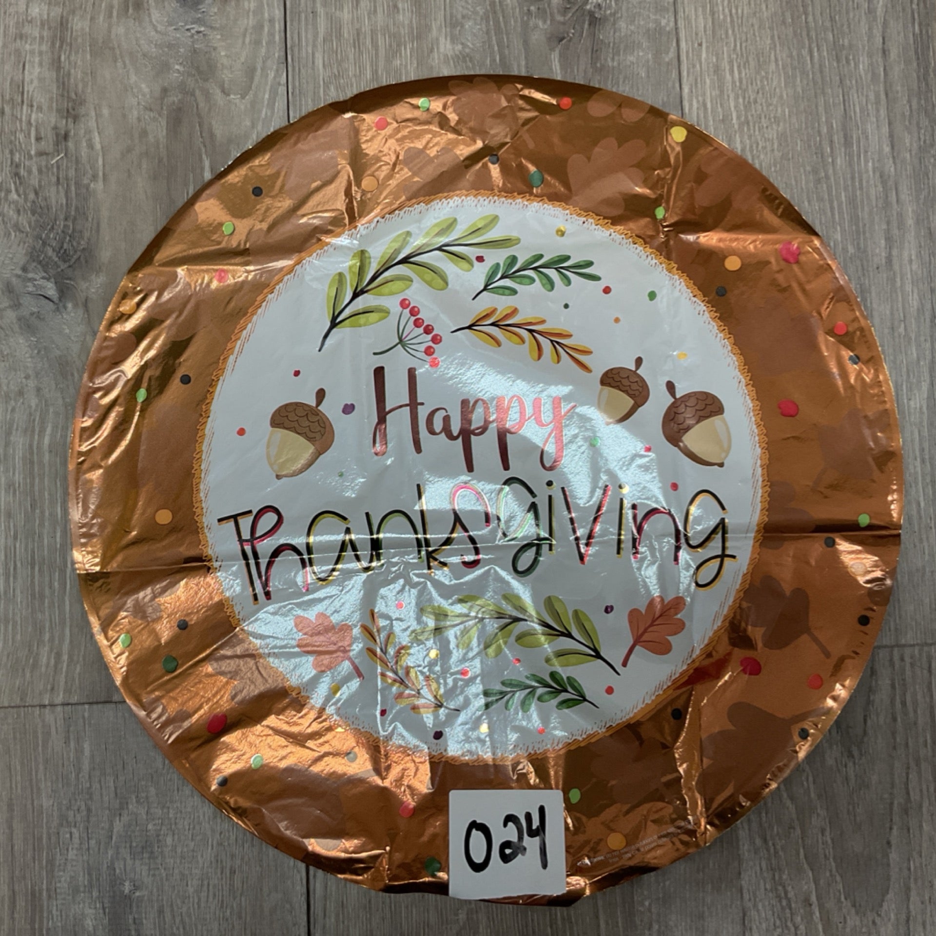 Happy Thanksgiving 18”balloon vibrant colors 024