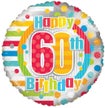 Happy 30th, 40th, 50th, 60th, 70th, 80th & 90th Birthday Dots & Lines Foil Balloon – 18"