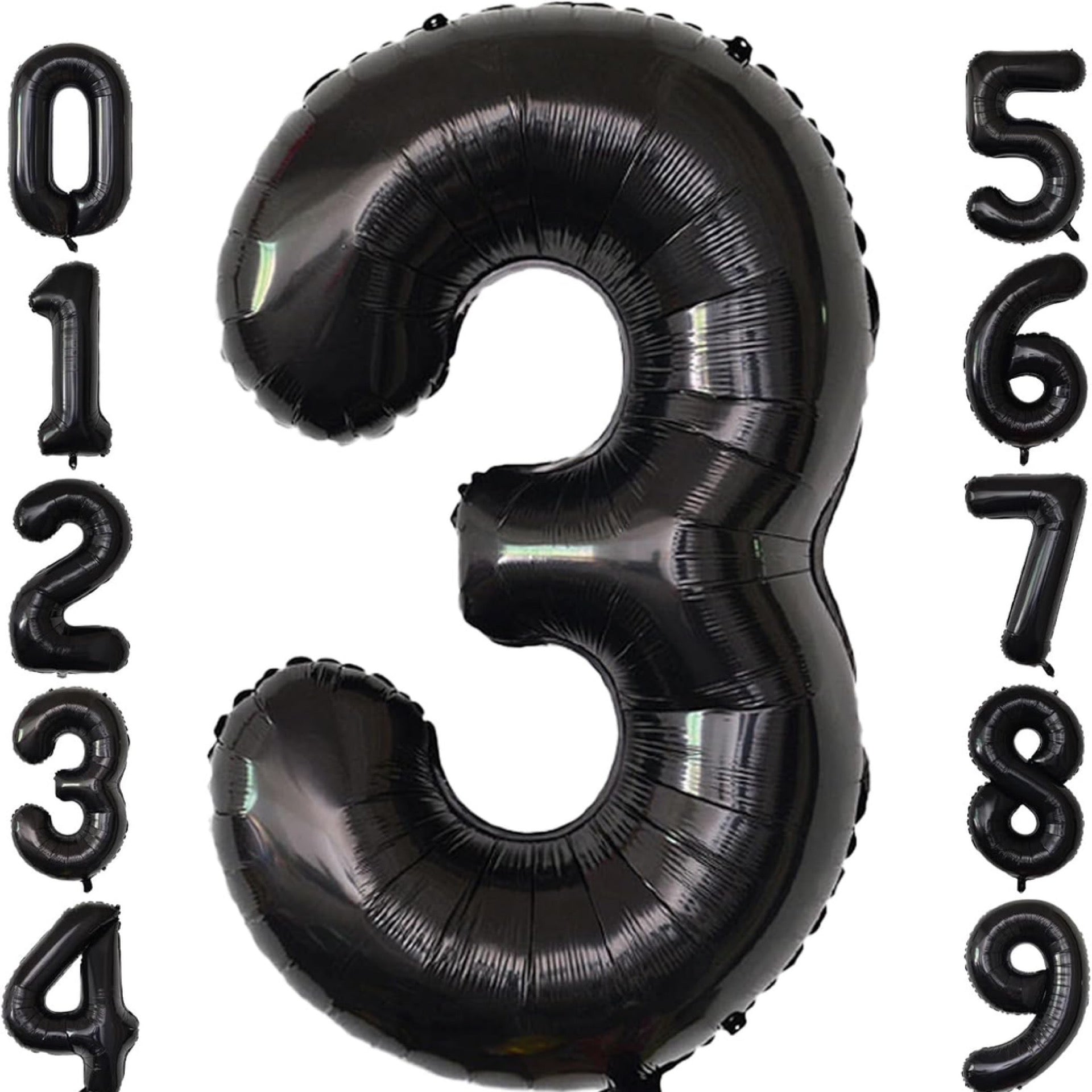 34” Black Number Balloons