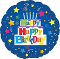 Happy Birthday Cake Design 18" Balloon - B24
