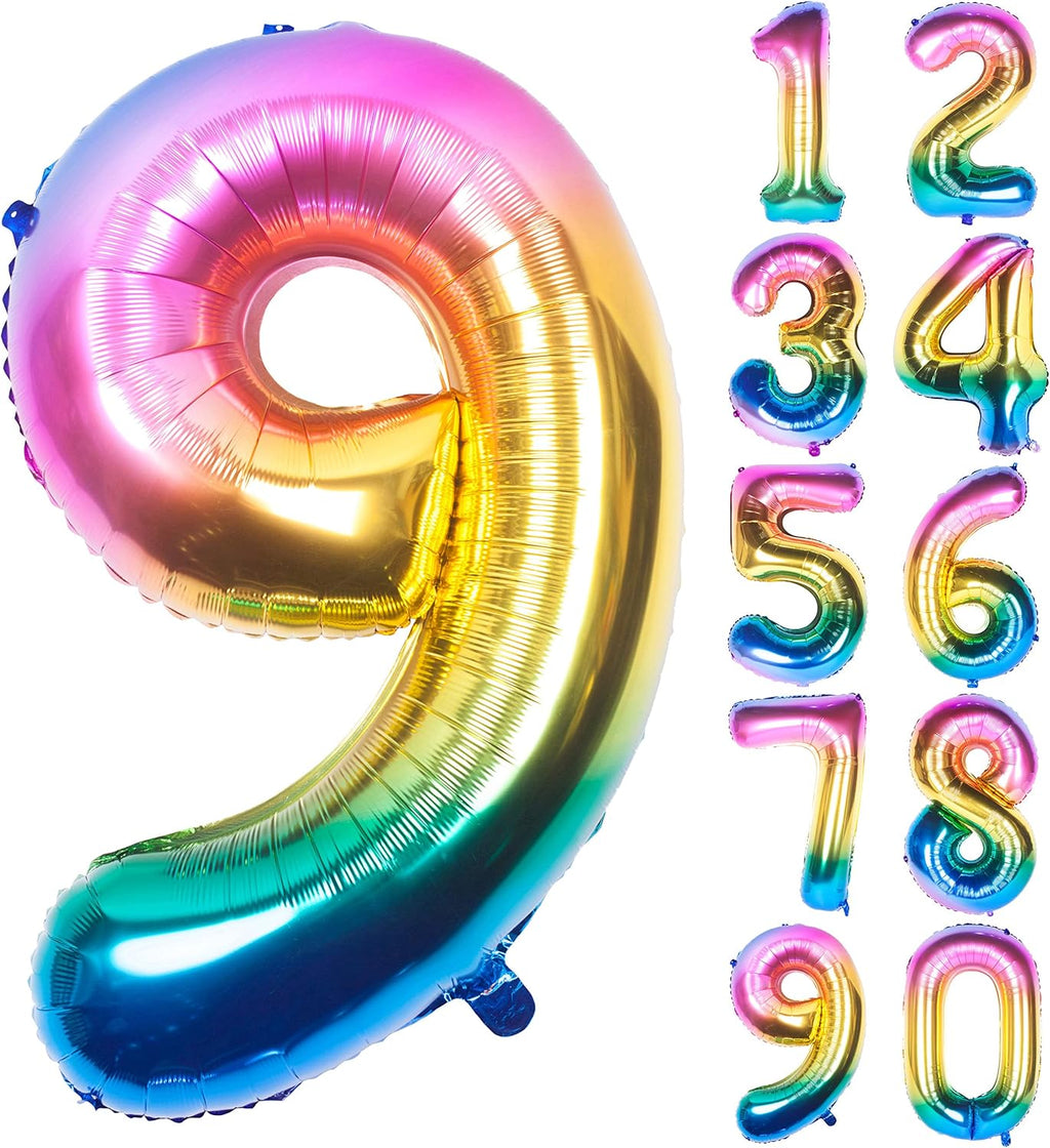 34" Rainbow Number Balloon