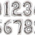 16” Silver Number Balloons