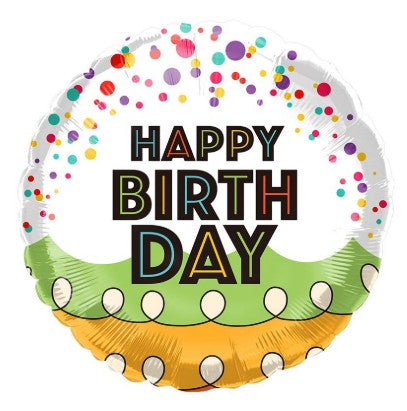 Happy Birthday Milt Dots  "18 Balloon -B88
