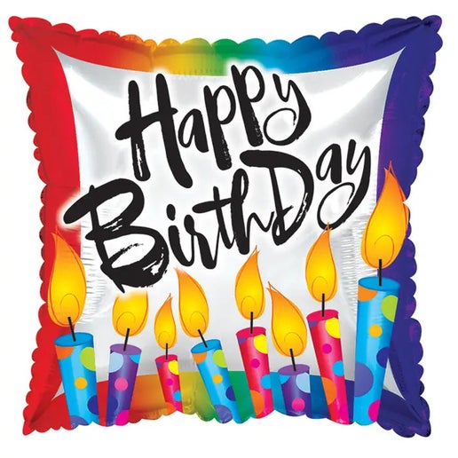 Happy Birthday With Candle 18" Balloon -B7