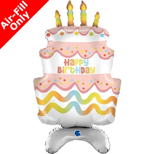 Brighten up the celebration with this Birthday Cake Foil 30'' Balloon! -HB109