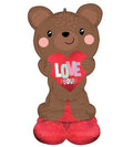 Love You Teddy Adorable Plush Teddy Balloon 30"