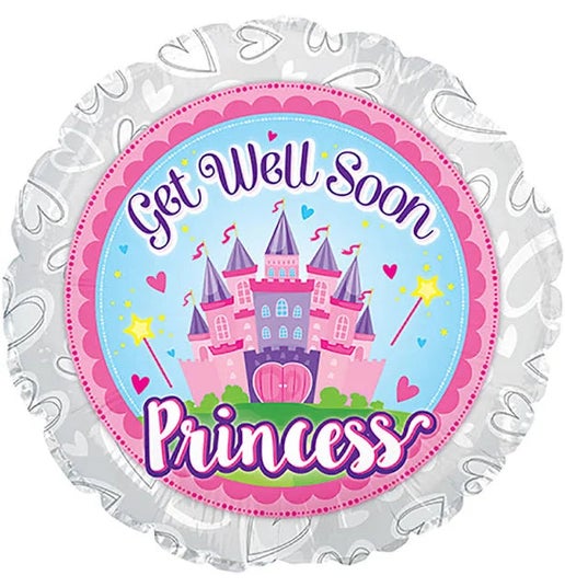 GET WELL SOON PRINCESS 18" BALLOON -GW15
