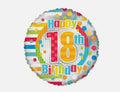 Happy 18th Birthday Dots & Lines Foil Balloon – 18" (AB18)