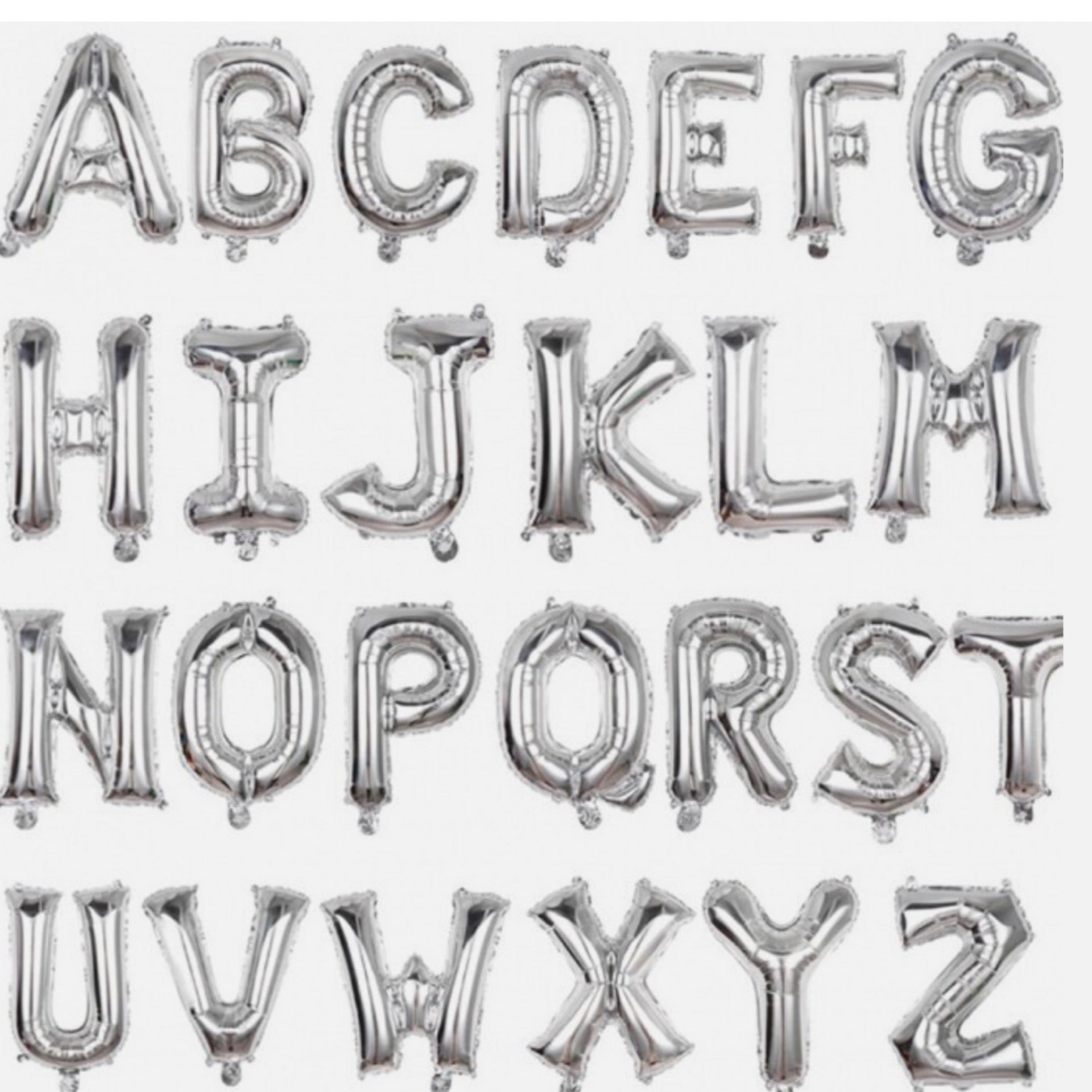 14” Sliver Letter Balloons