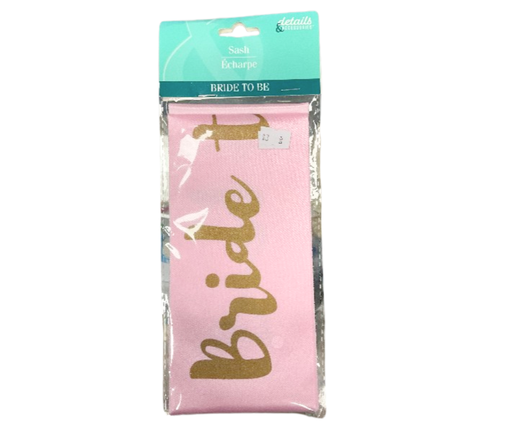Bride Sash – Pink Satin Bridal Shower Accessory