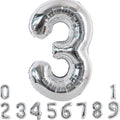 34” Silver Number Balloons