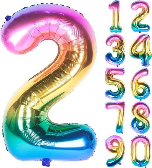 34" Rainbow Number Balloons