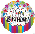 Happy Birthday With Stars and Strips 18" Balloon - B23